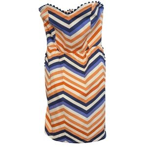 Judith March Strapless Chevron Mini Dress M Fits Small
